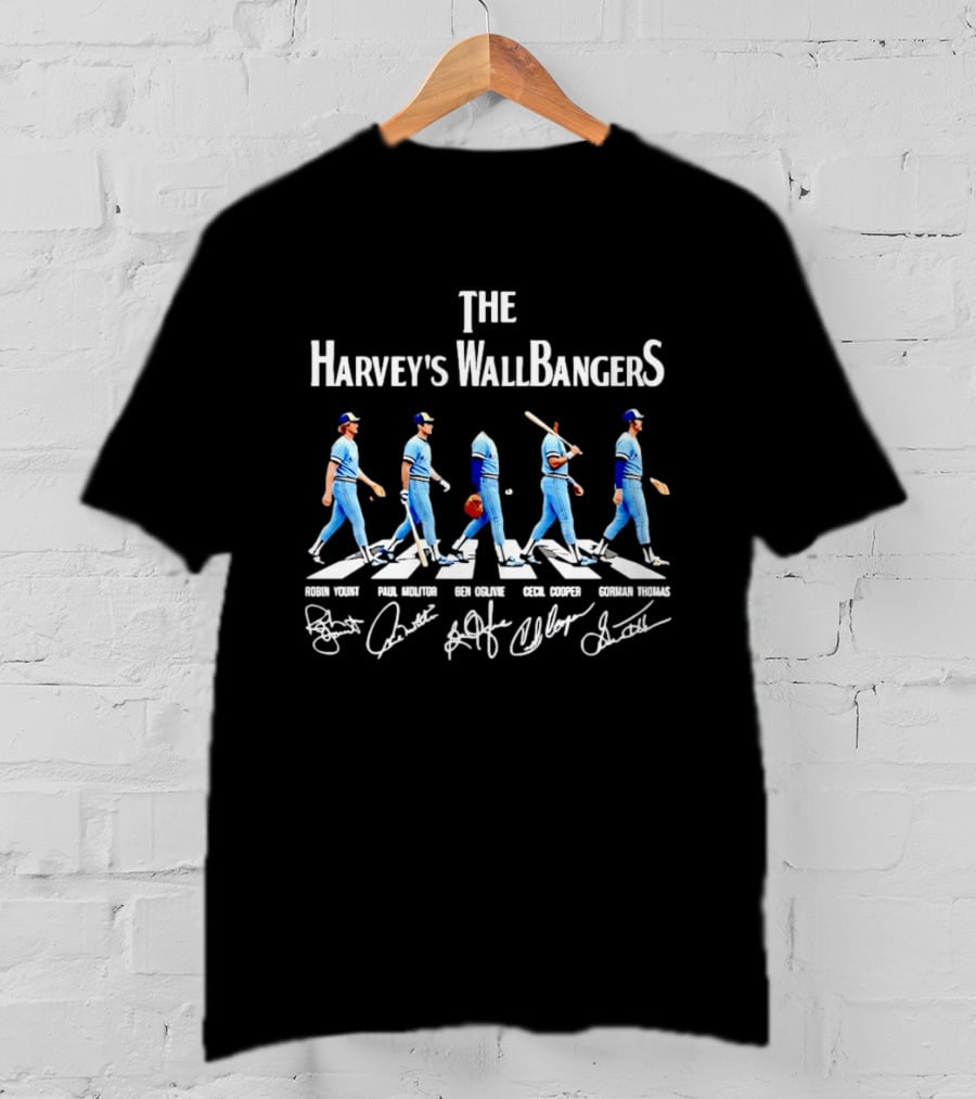 The Harvey's Wallbangers Milwaukee Brewers Robin Yount Paul Molitor Ben Oglivie Cecil Cooper Gorman Thomas T-Shirt