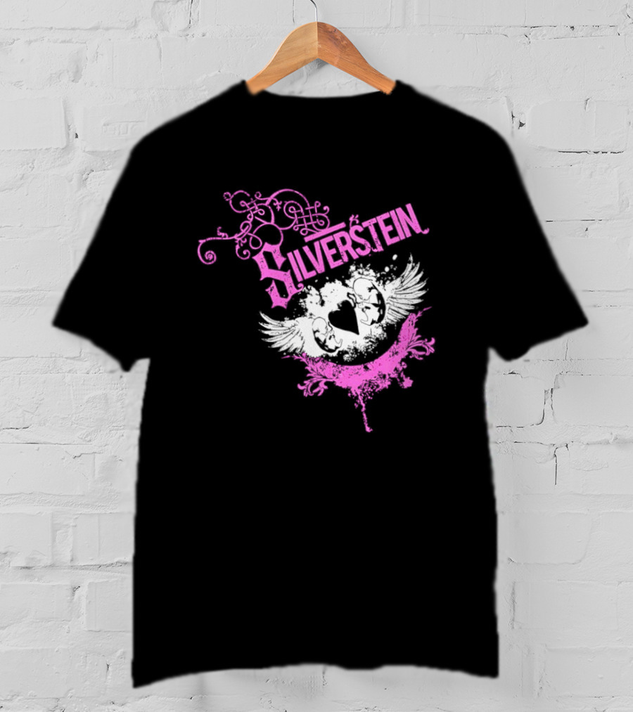 Silverstein Heart Winged Angels Post Hardcore Fashion T-Shirt