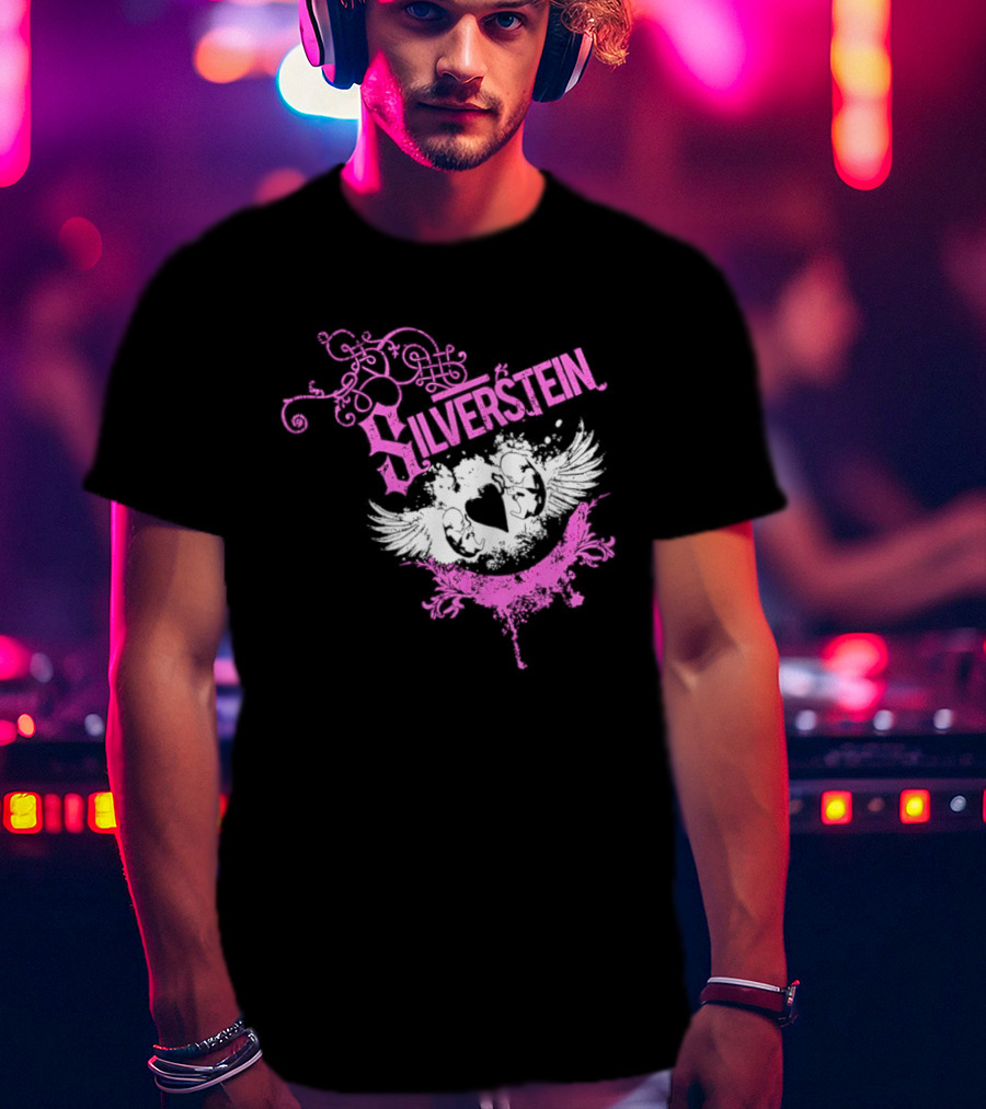 Silverstein Heart Winged Angels Post Hardcore Fashion T-Shirt