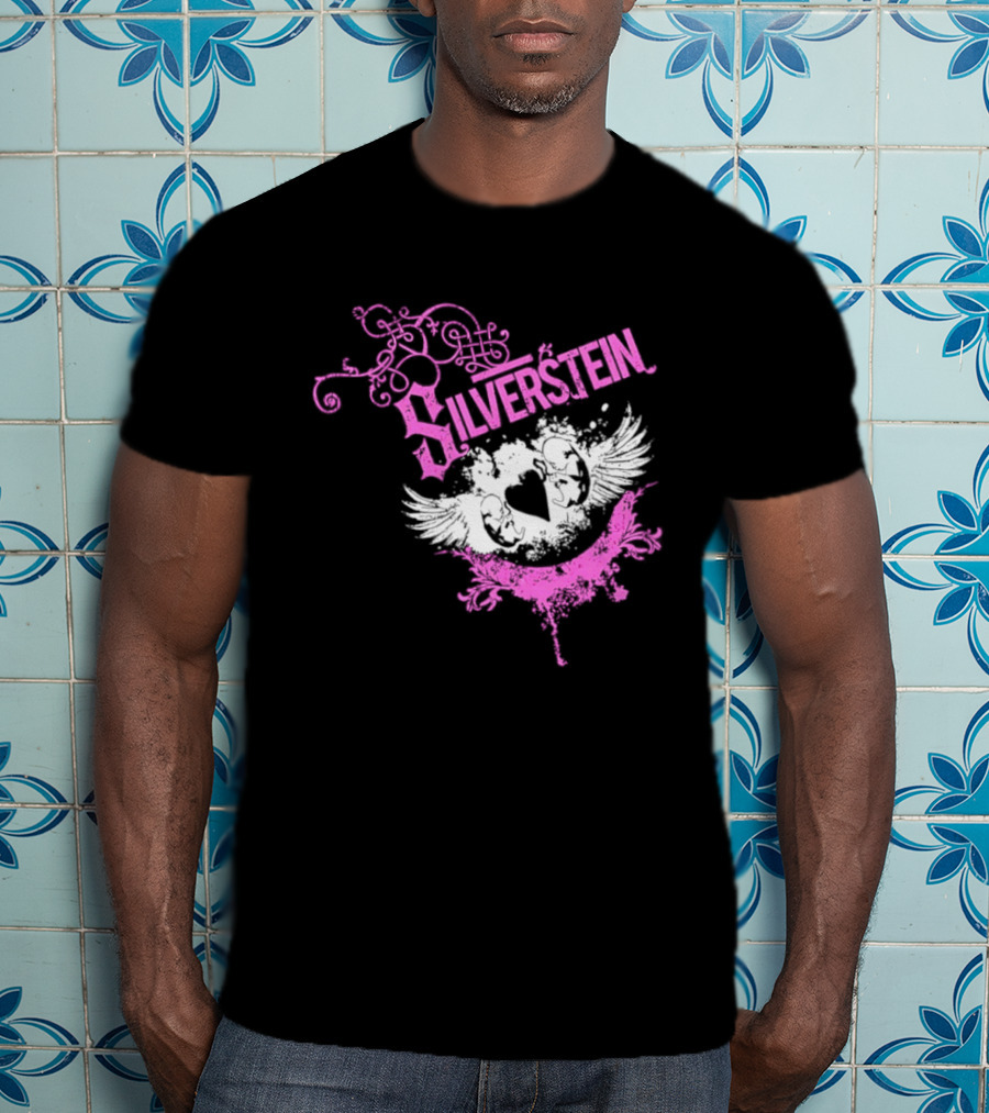Silverstein Heart Winged Angels Post Hardcore Fashion T-Shirt