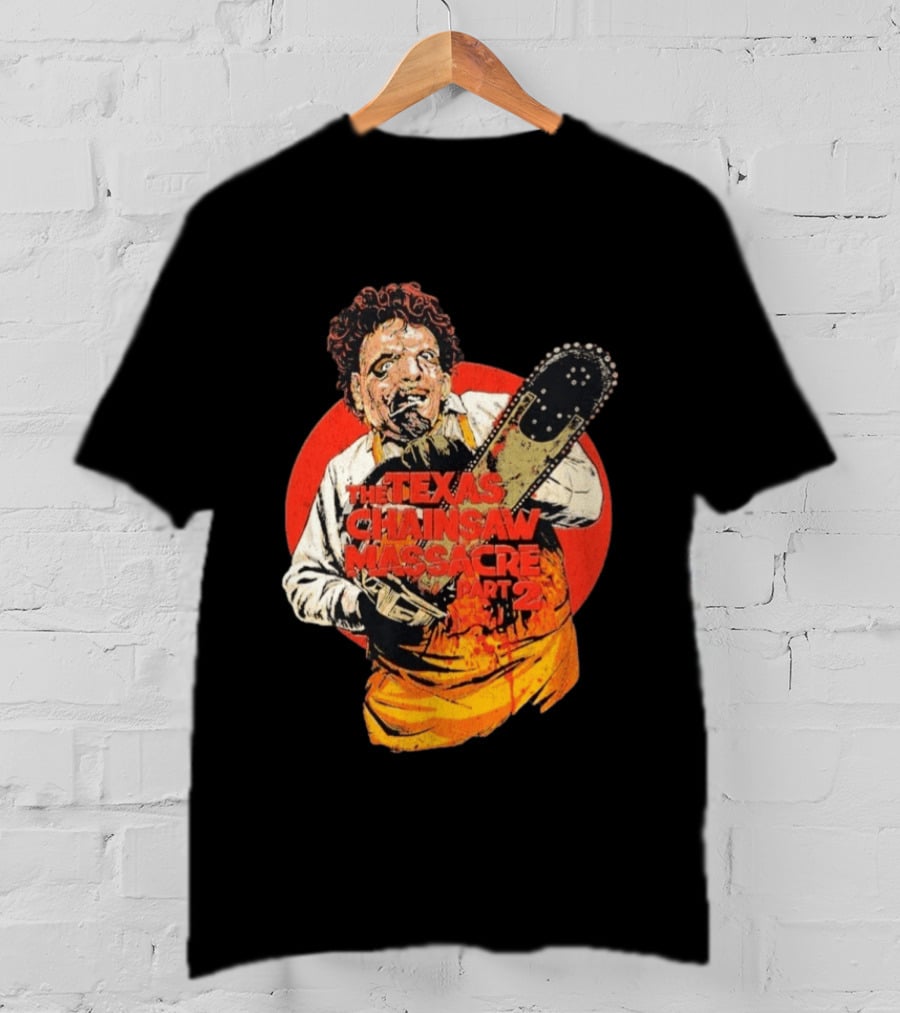 Texas Chainsaw Massacre Part 2 Bubba Chainsaw Graphic Burst T-Shirt