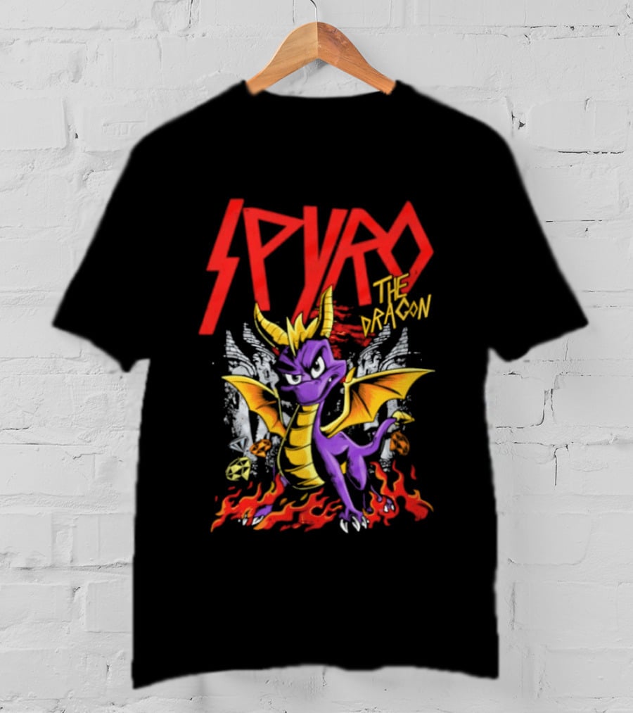 Spyro The Dragon Vintage PlayStation Adventure Flame T-Shirt