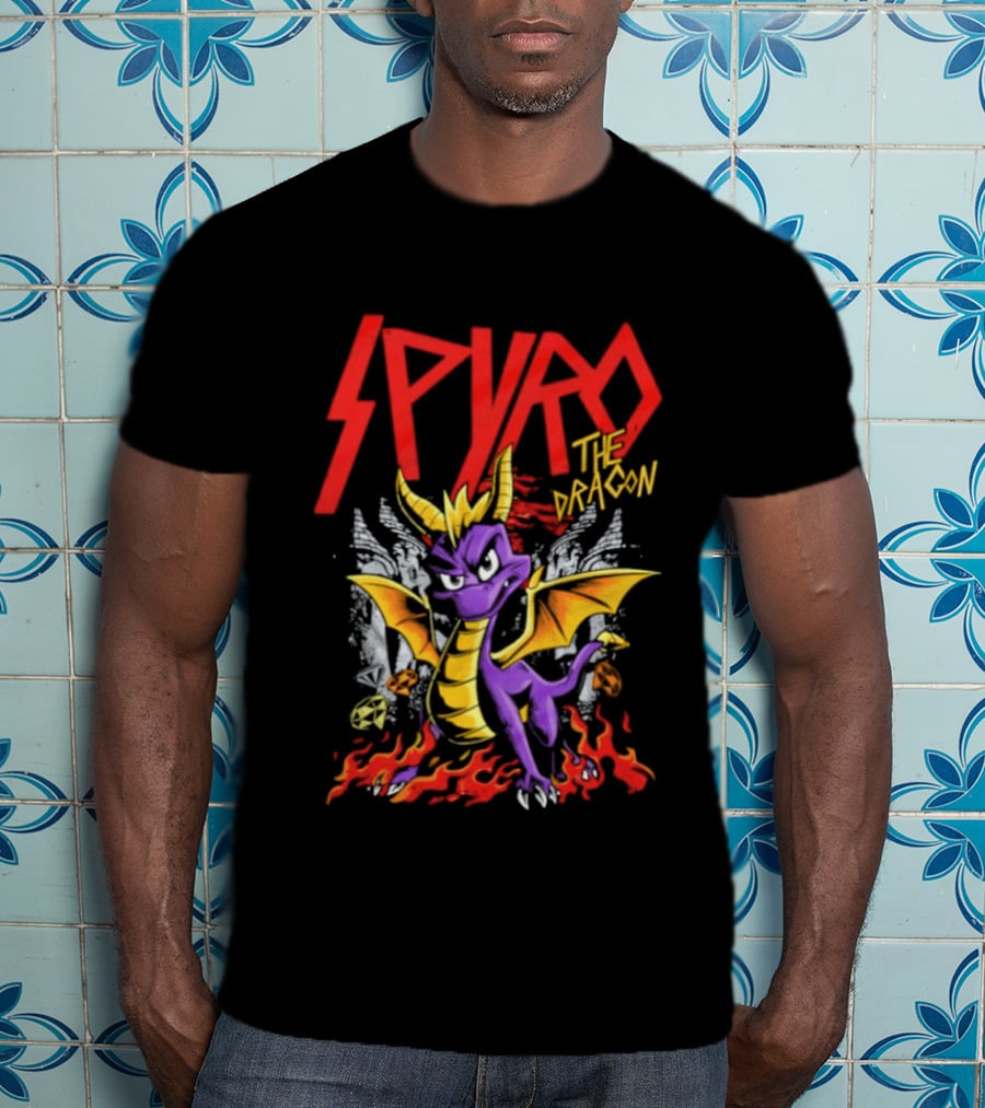 Spyro The Dragon Vintage PlayStation Adventure Flame T-Shirt