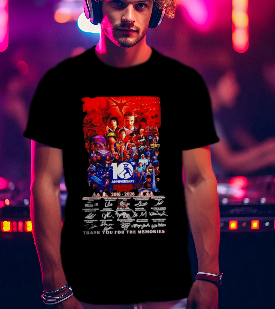 Stranger Things 10th Anniversary 2016 2026 Thank You For The Memories 10th Anniversary T-Shirt