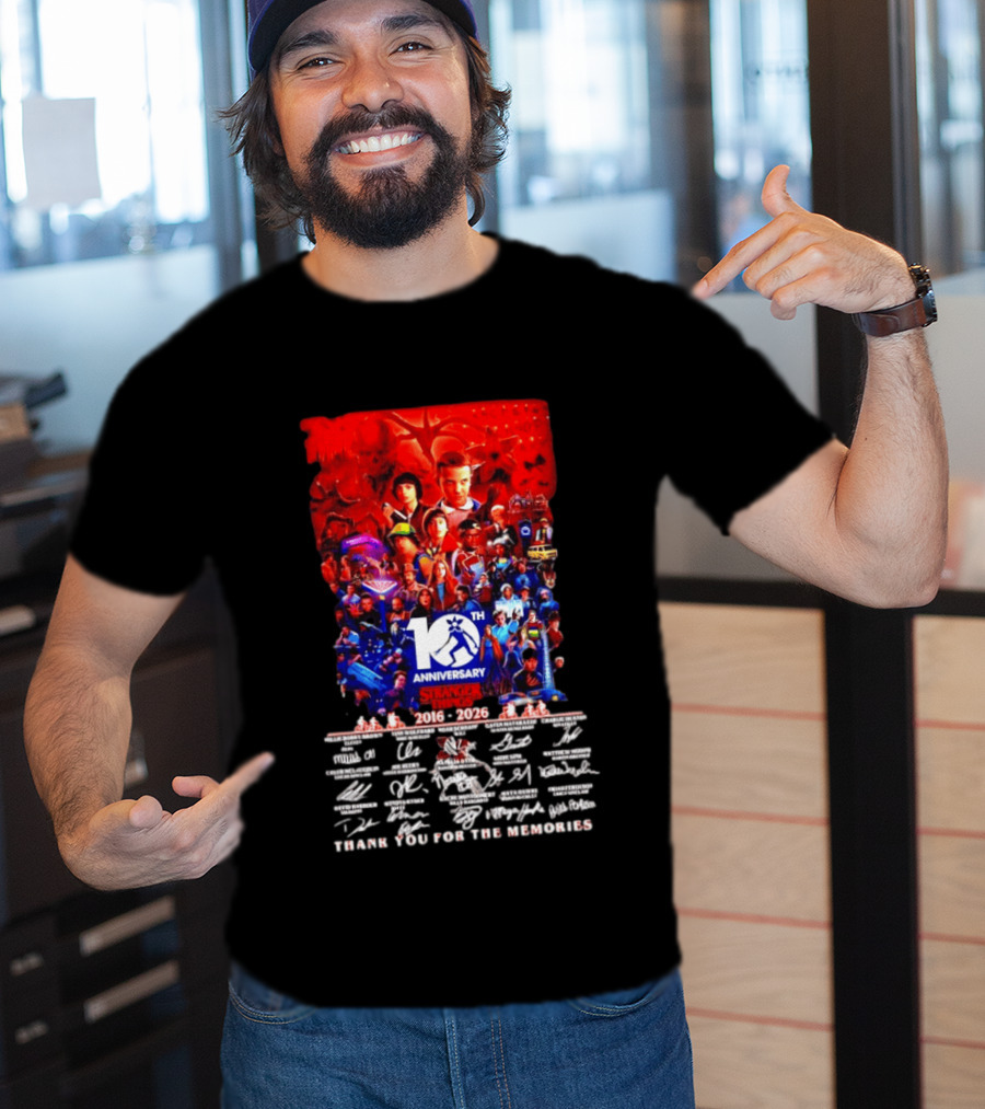 Stranger Things 10th Anniversary 2016 2026 Thank You For The Memories 10th Anniversary T-Shirt