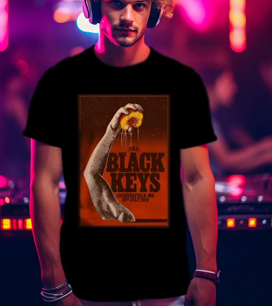 The Black Keys Chesterfield MO 19th July 2026 Dripping Peach Arm T-Shirt