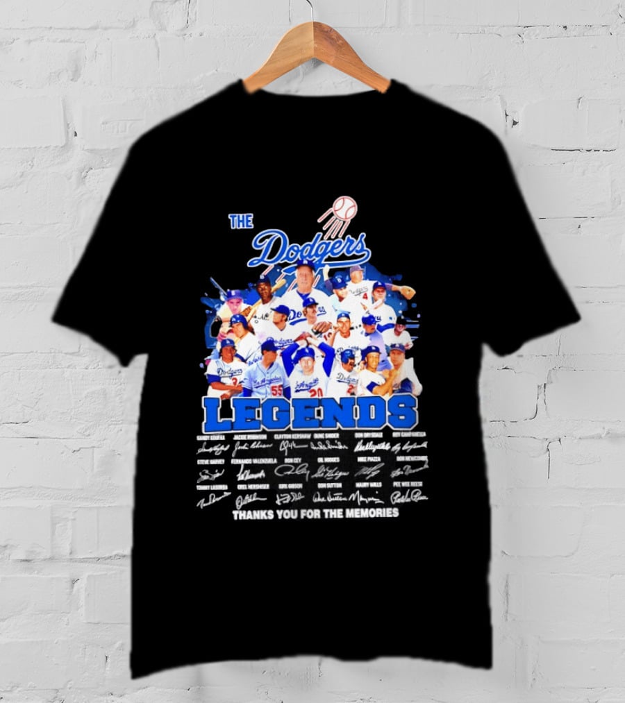 The Dodgers Legends Signatures Thank You For The Memories T-Shirt