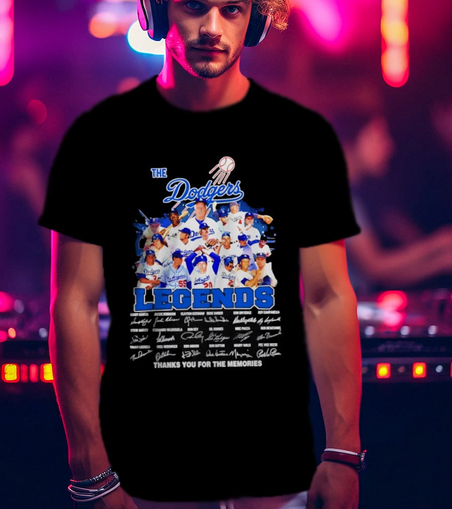 The Dodgers Legends Signatures Thank You For The Memories T-Shirt