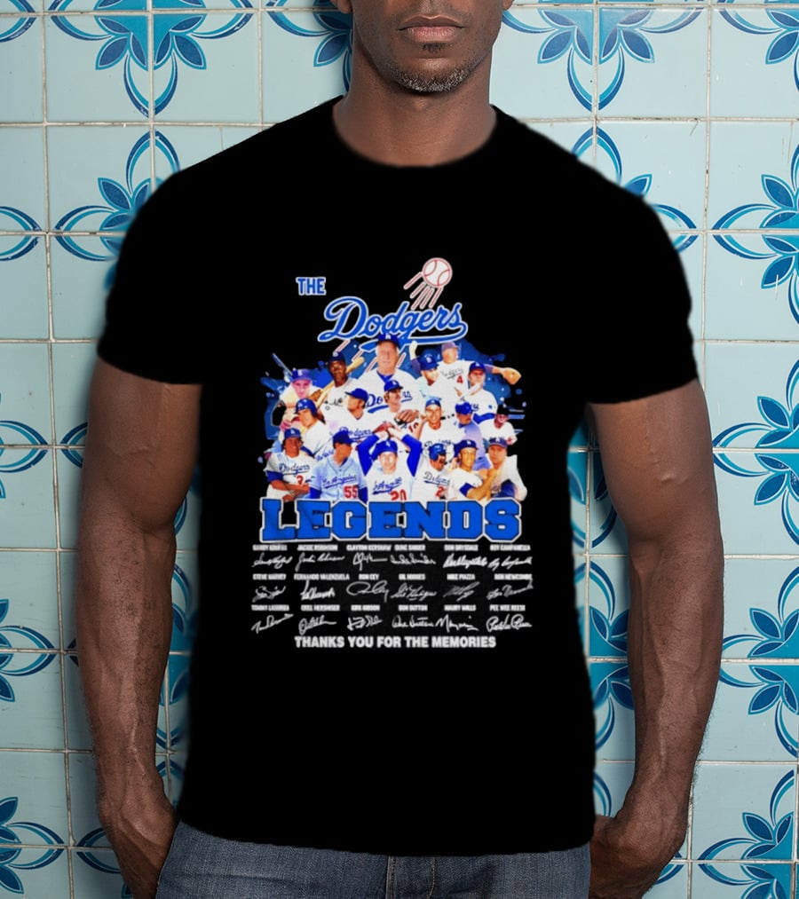 The Dodgers Legends Signatures Thank You For The Memories T-Shirt