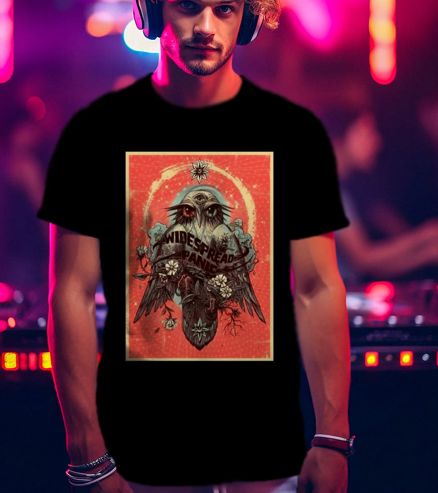 Widespread Panic Sacramento 2026 Event July 21 Venue Channel 24 Owl With Third Eye Floral Motif T-Shirt