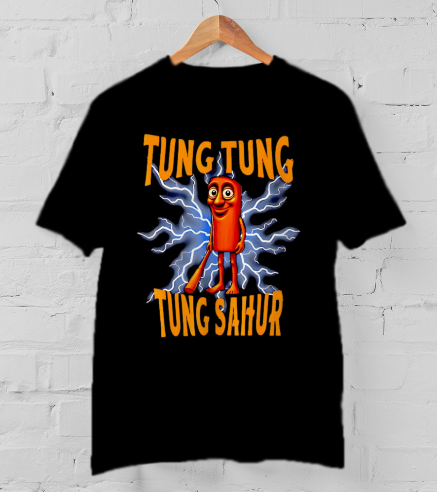 Tung Tung Tung Sahur Cartoon Character With Bat T-Shirt