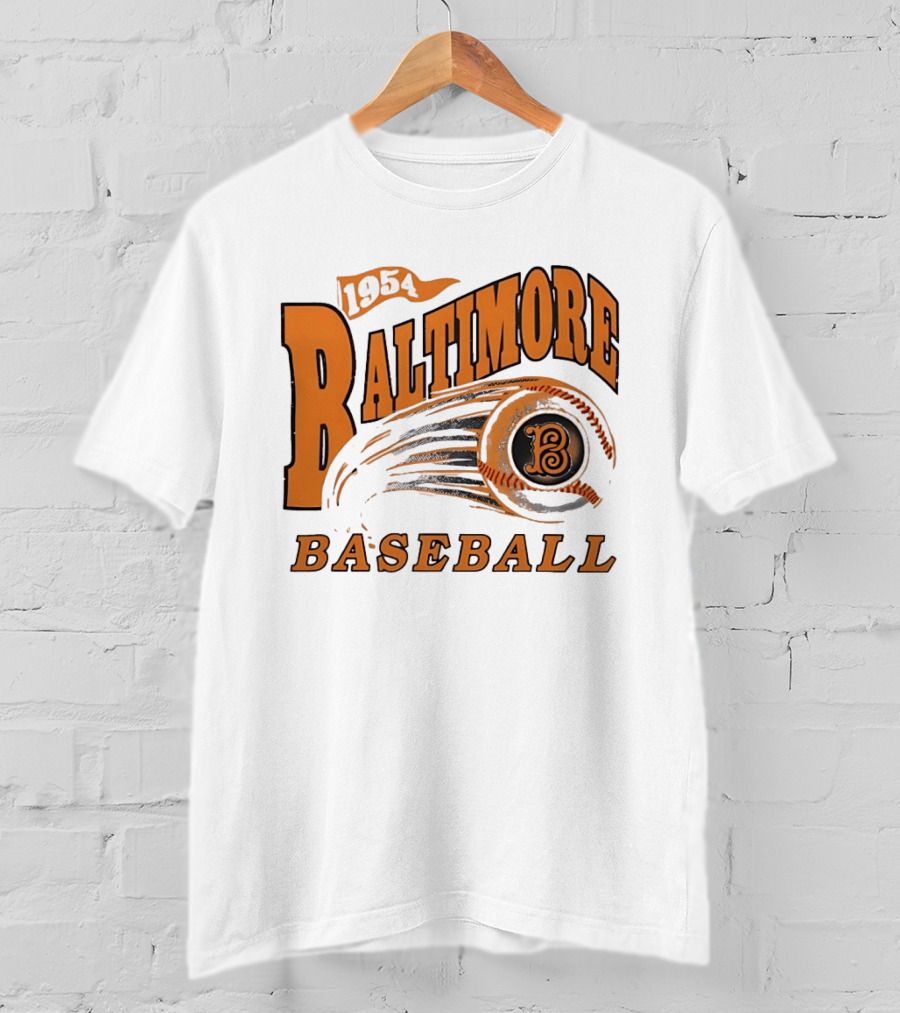 1954 Baltimore Baseball B Classic MLB Style Vintage Look T-Shirt