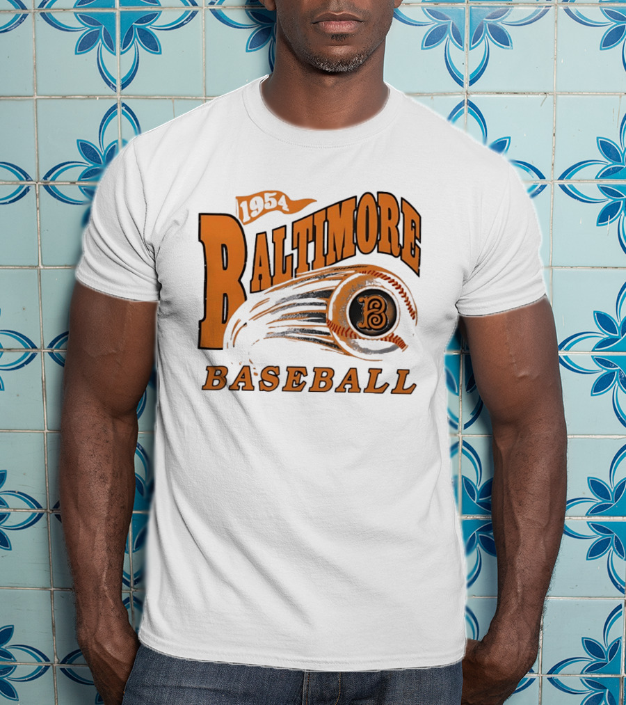 1954 Baltimore Baseball B Classic MLB Style Vintage Look T-Shirt