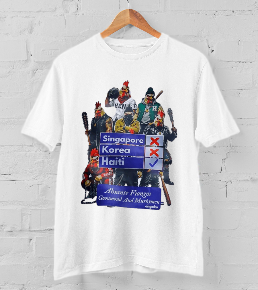 Ahsante Fiongos Goonmond Murkymen Haiti Rooster Crew T-Shirt