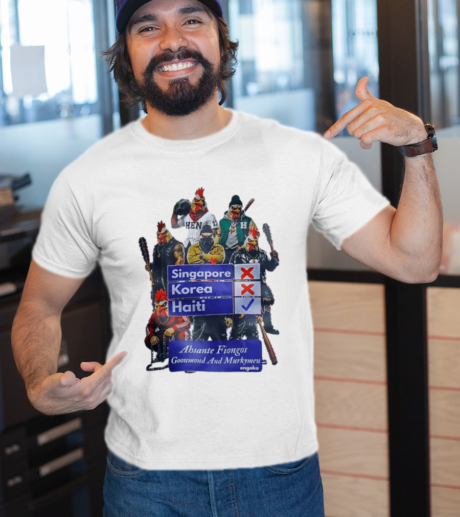 Ahsante Fiongos Goonmond Murkymen Haiti Rooster Crew T-Shirt