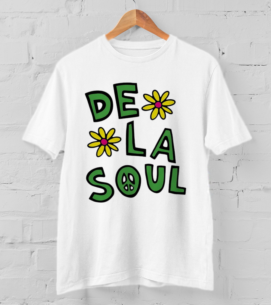 De La Soul Flowers Peace Sign Iconic 90s Hip Hop Nostalgia T-Shirt