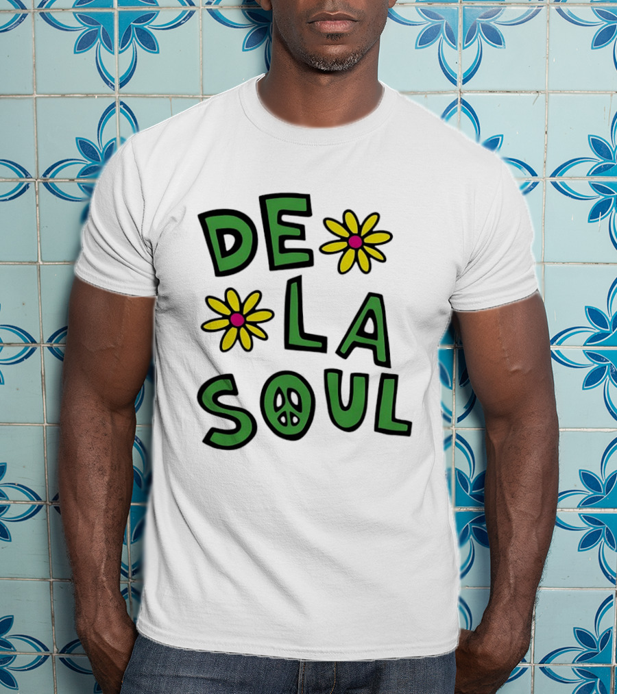De La Soul Flowers Peace Sign Iconic 90s Hip Hop Nostalgia T-Shirt