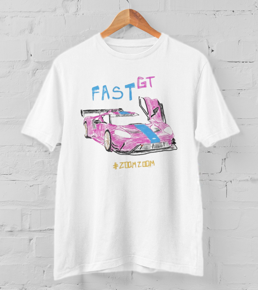 FAST GT Pink Ford GT Car Sketch Very Expensive #ZOOMZOOM T-Shirt