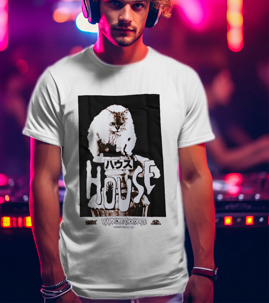 House Hardcore Chocolate Cult Classics Cat Horror T-Shirt