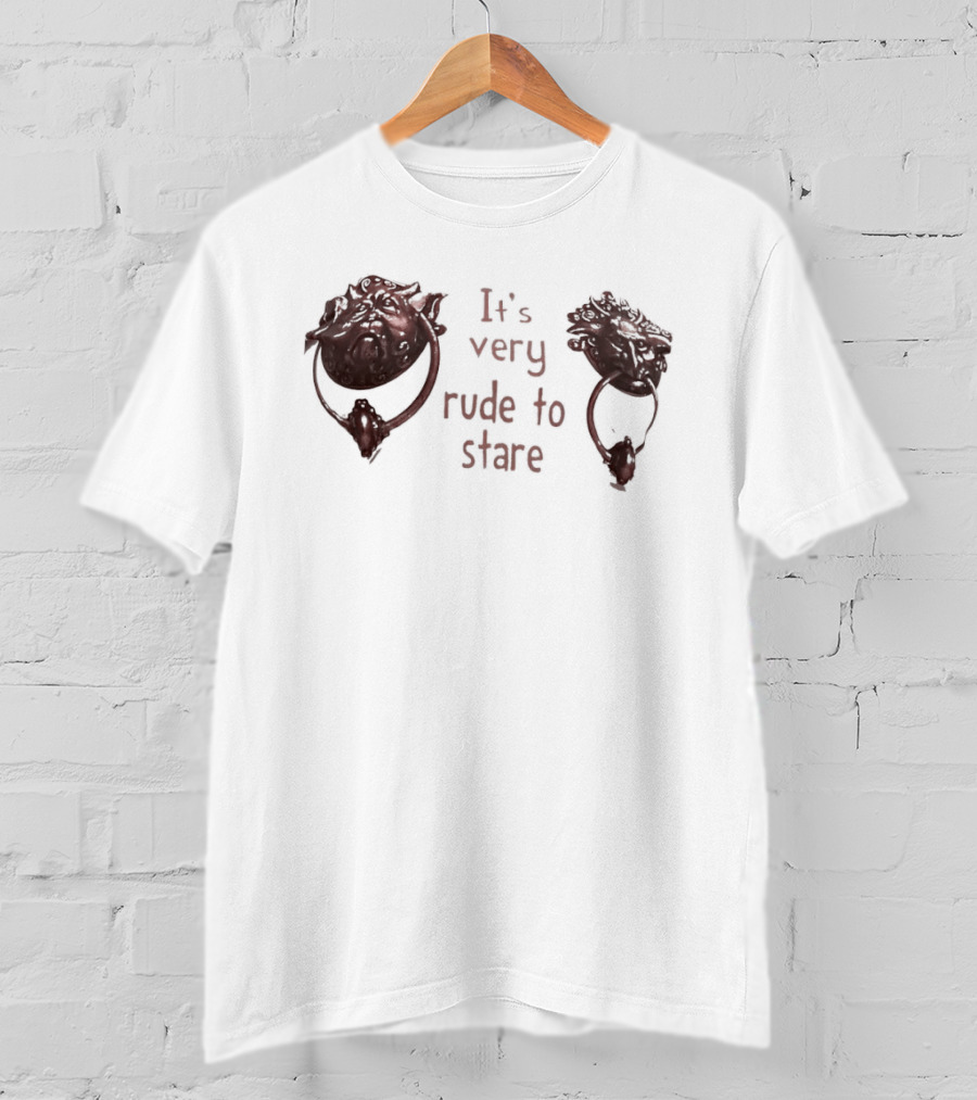 It's Very Rude To Stare Labyrinth Door Knockers Iconic Movie T-Shirt