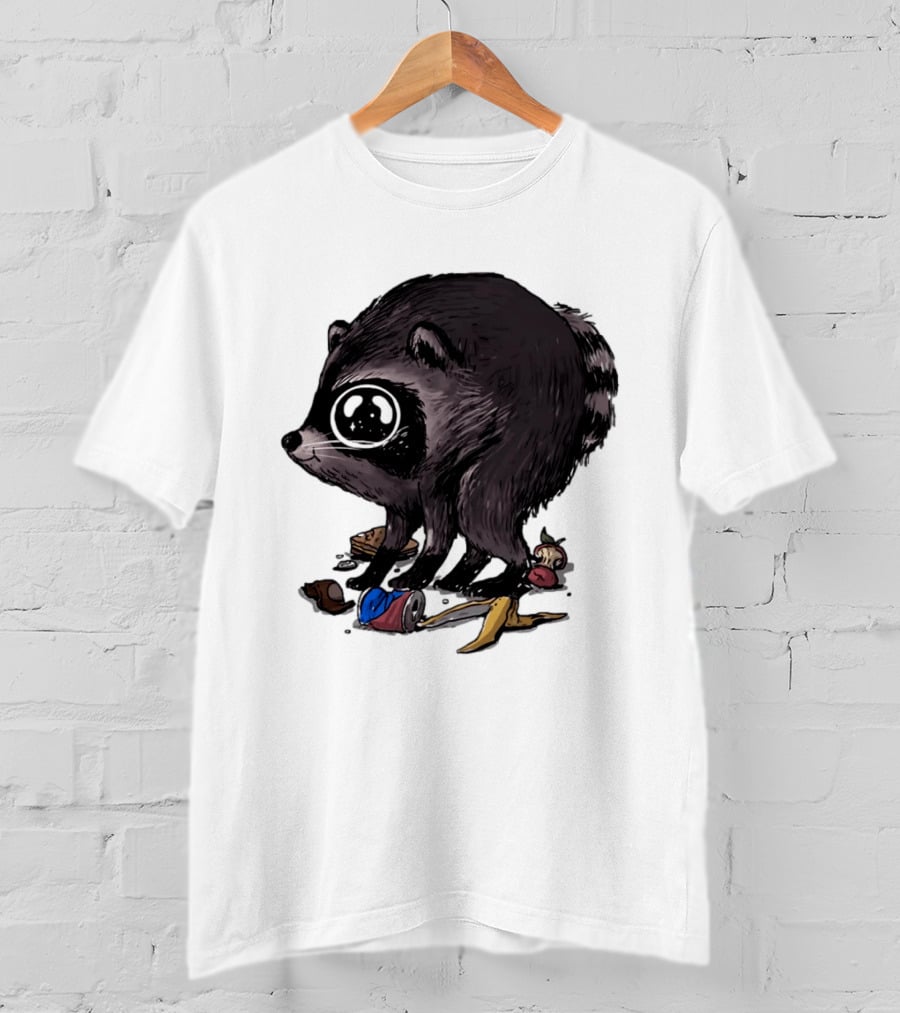Jimothy Raccoon With Trash And Banana Peel T-Shirt