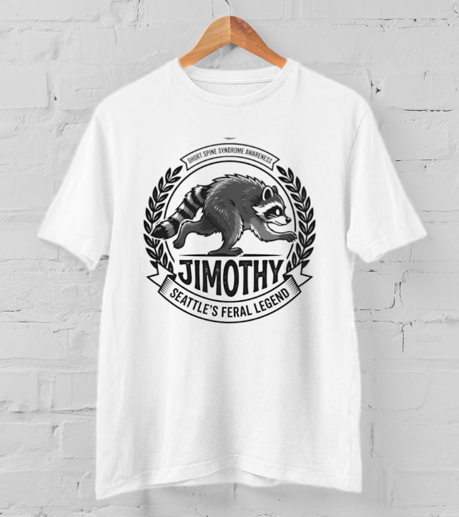 Jimothy Short Spine Syndrome Awareness Seattle's Feral Legend Bear T-Shirt