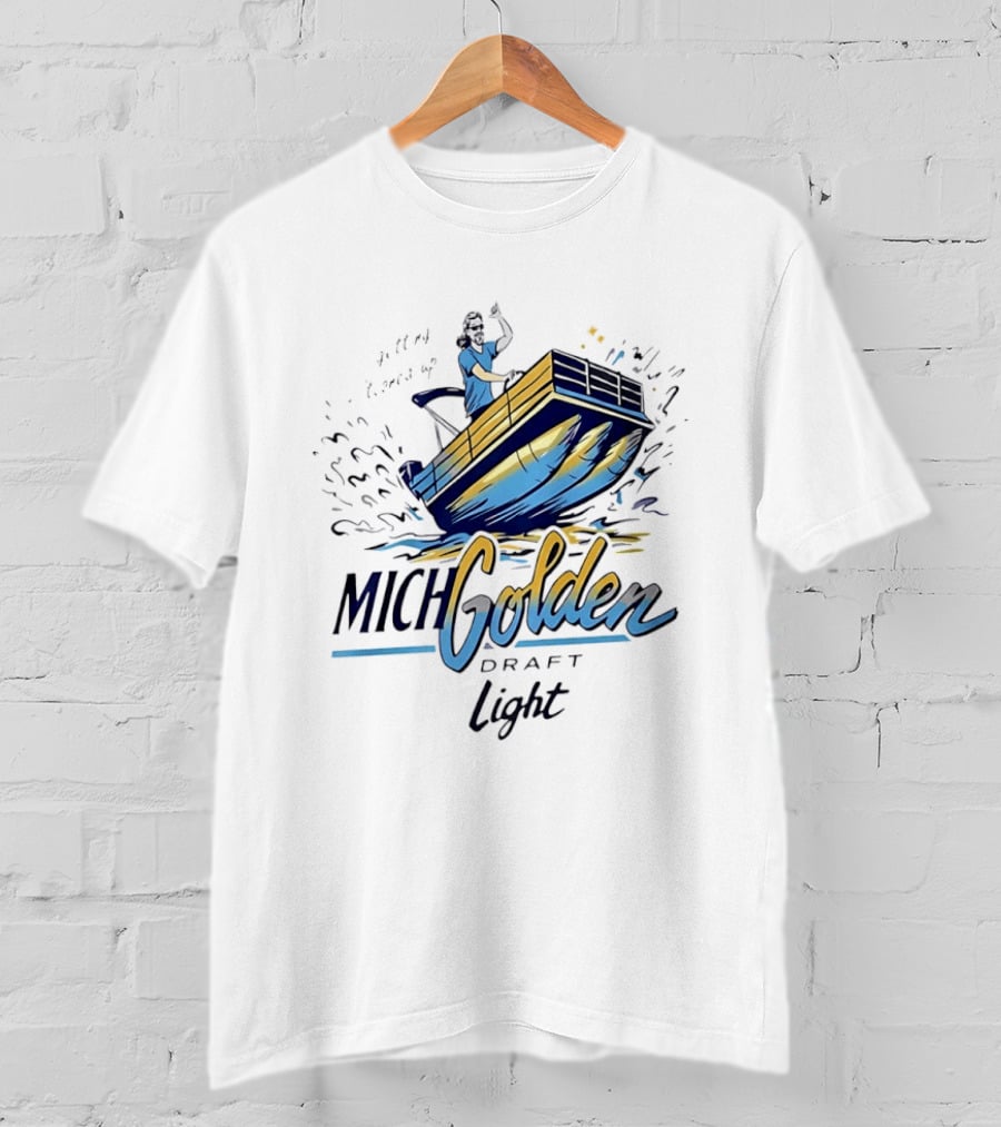Michelob Golden Draft Light Getting Tooned Up Boat Adventure T-Shirt