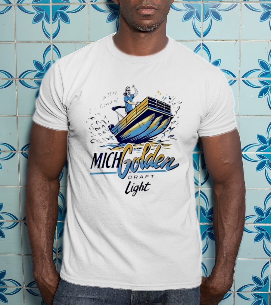 Michelob Golden Draft Light Getting Tooned Up Boat Adventure T-Shirt