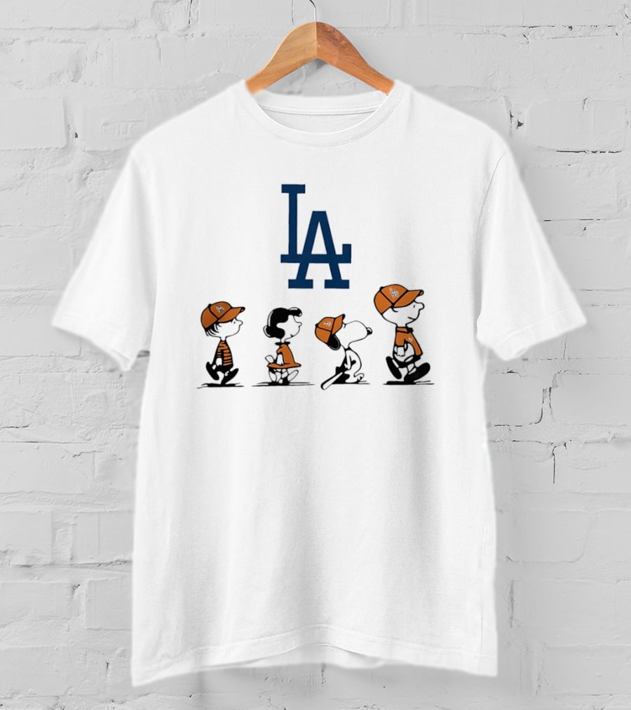 Peanuts Characters LA Dodgers Major League Baseball T-Shirt