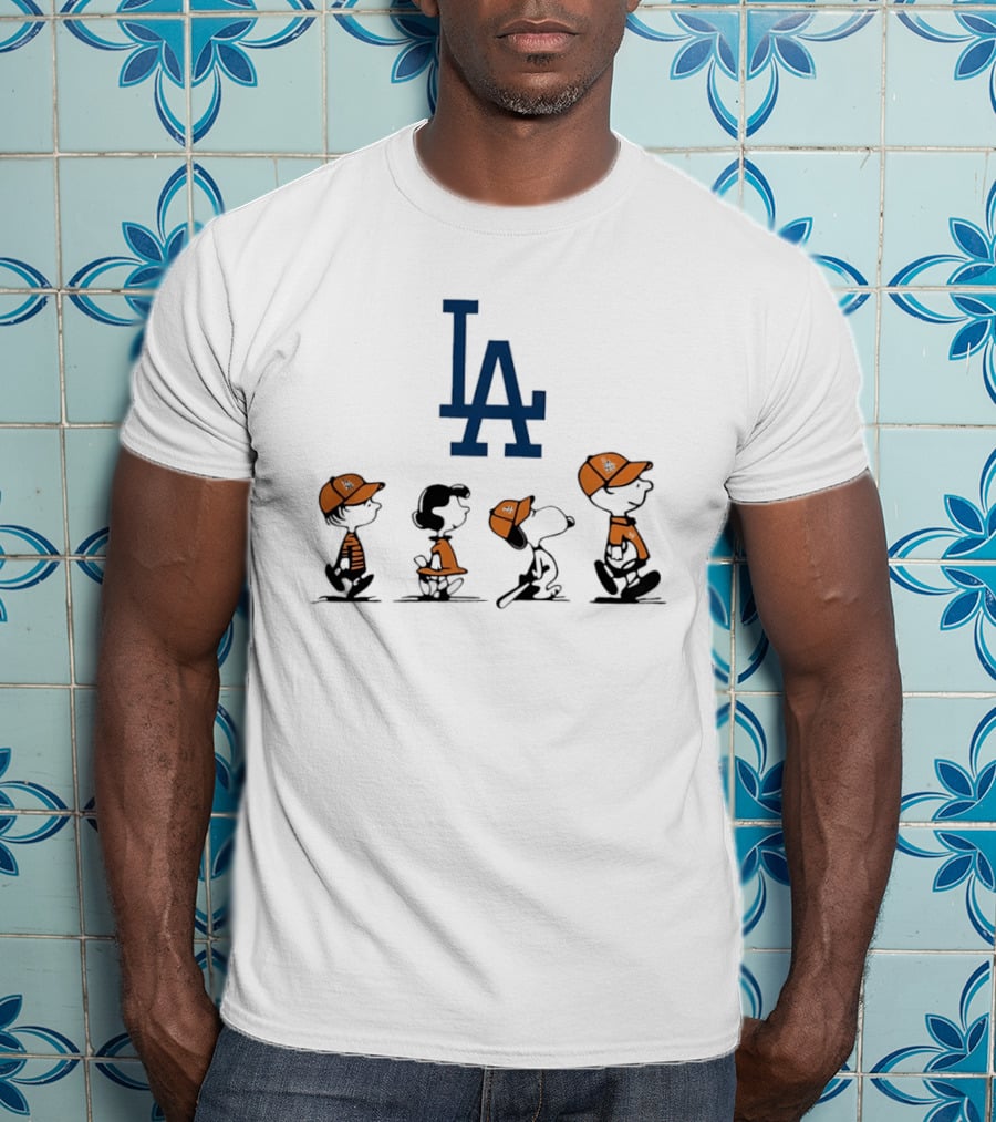 Peanuts Characters LA Dodgers Major League Baseball T-Shirt