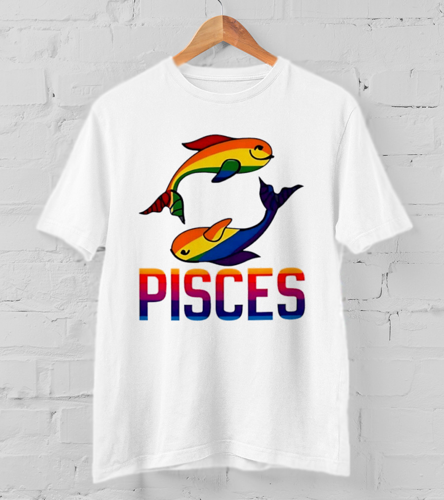 Pisces Fish Rainbow LGBT Pride T-Shirt