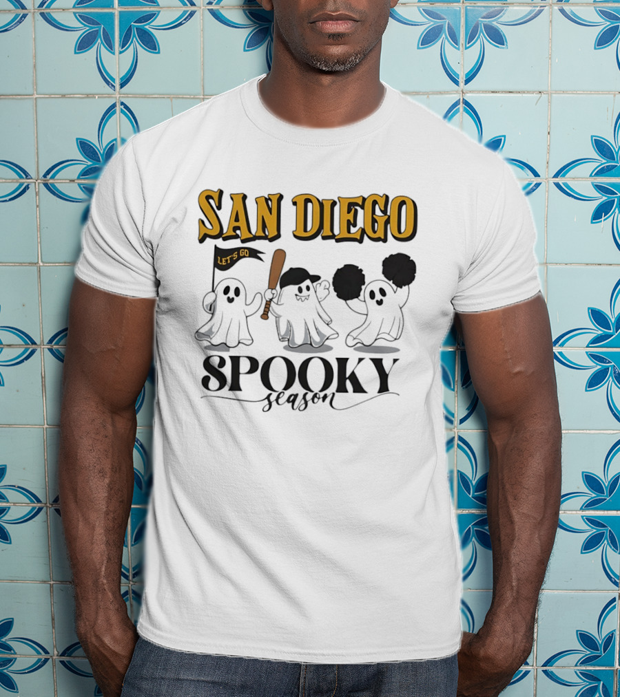 San Diego Let's Go Ghosts Spooky Season Baseball T-Shirt