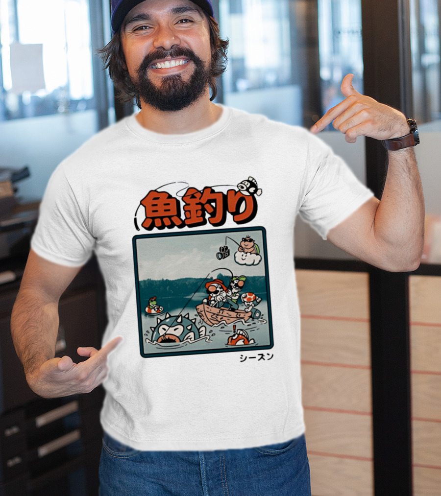 Super Mario Fishing Season Luigi Yoshi Toad Bowser Japan T-Shirt