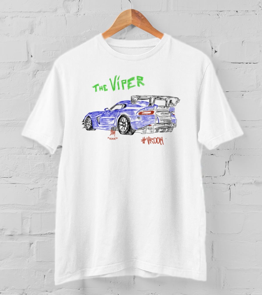 The Viper Dodge Viper Car Vroom Racing Sketch T-Shirt
