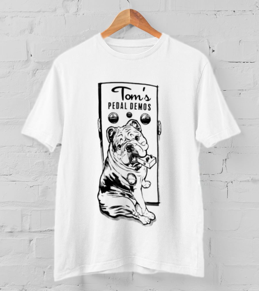 Tom's Pedal Demos Bulldog Guitar Effects Pedal Vintage Sketch T-Shirt