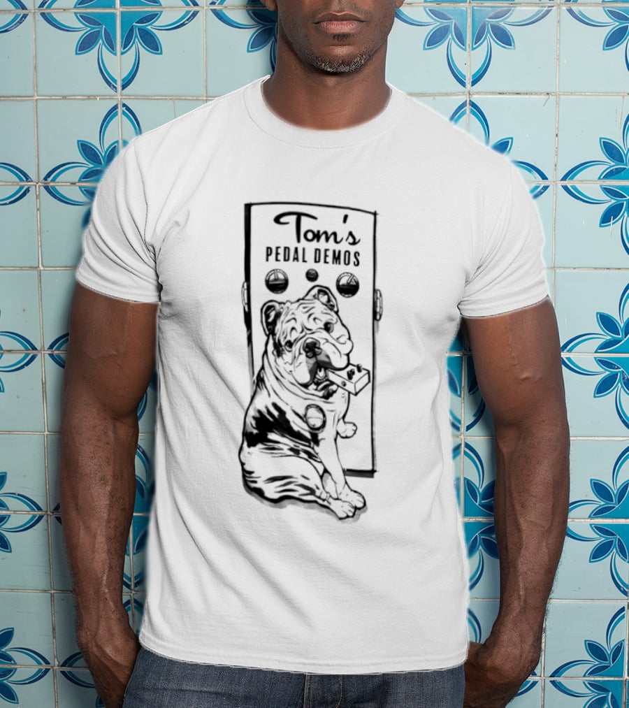 Tom's Pedal Demos Bulldog Guitar Effects Pedal Vintage Sketch T-Shirt