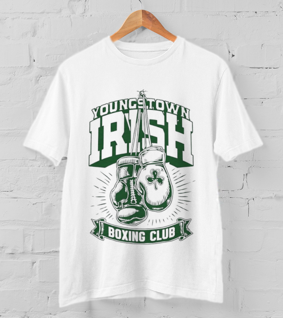 Youngstown Irish Boxing Club Gloves And Shamrock T-Shirt