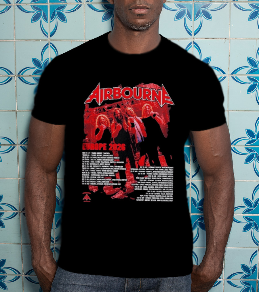 Airbourne Get Gutsy Europe 2026 Tour Dates And Cities T-Shirt
