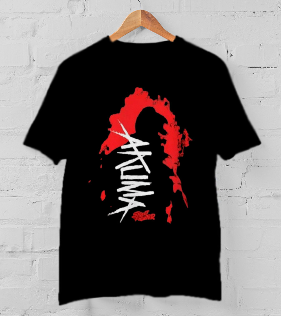 Akuma Street Fighter Red And White Brushstroke T-Shirt