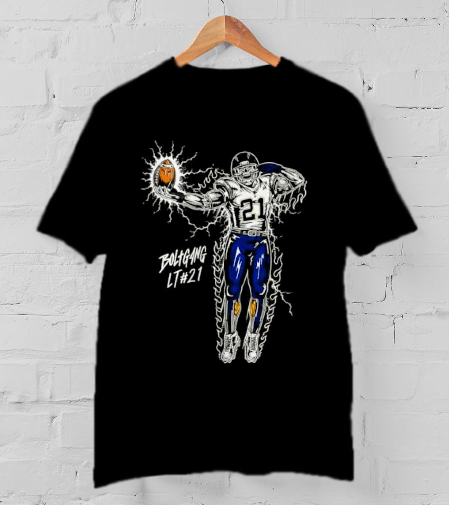 Boltgang LT 21 Skeleton Football Player Lightning Charge T-Shirt
