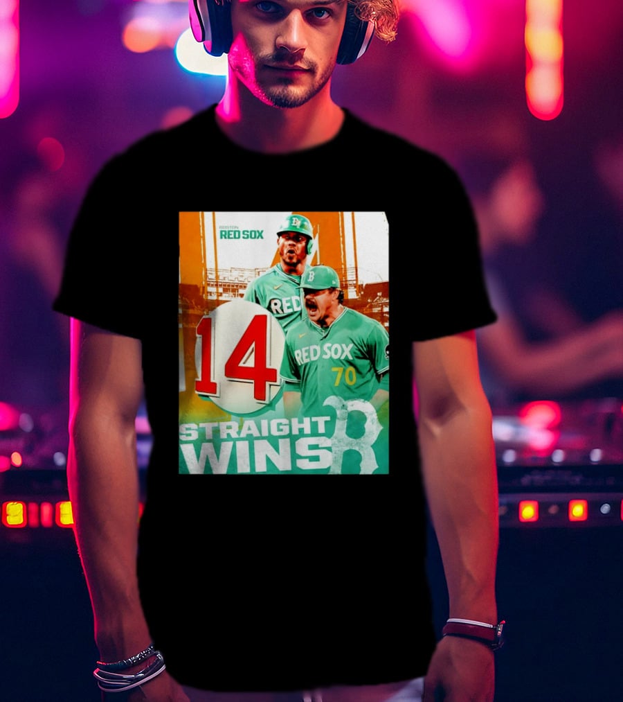 Boston Red Sox 14 Straight Wins Number 70 Celebration T-Shirt