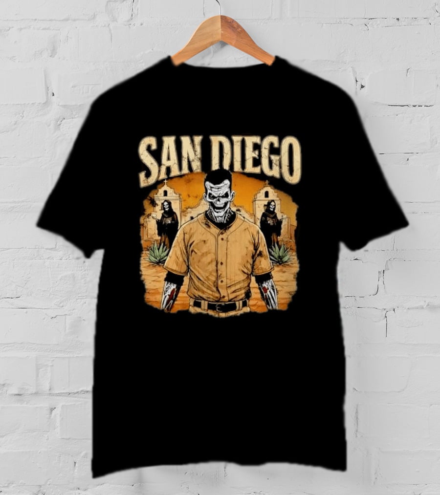 San Diego Grim Reaper Zombie Baseball Player T-Shirt