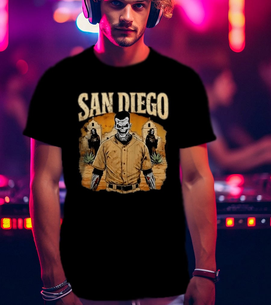 San Diego Grim Reaper Zombie Baseball Player T-Shirt