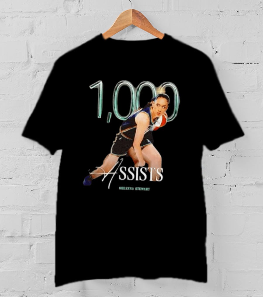 Breanna Stewart 1000 Assists Milestone New York Liberty Basketball Star T-Shirt