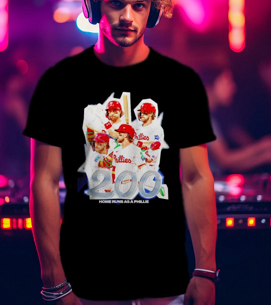 Honor Bryce Harper's Phillies 200 Home Runs T-Shirt