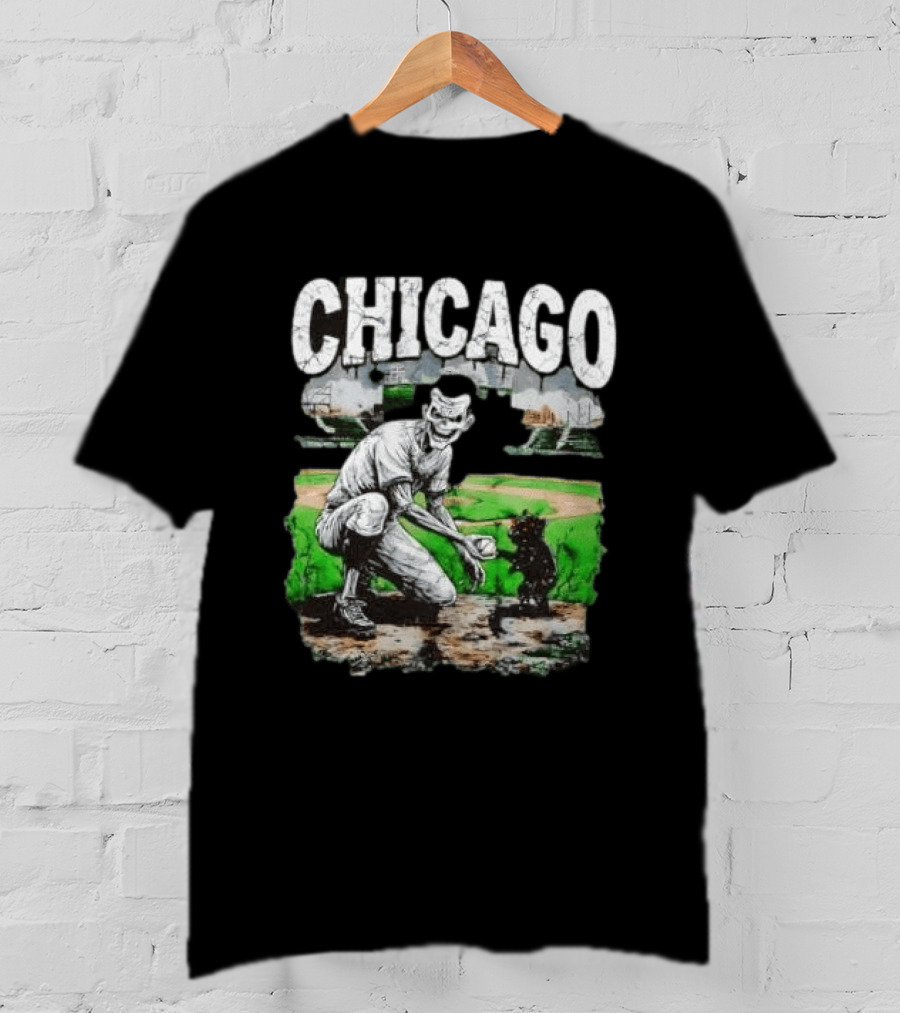 Chicago Undead Baseball Player With Cub On Field T-Shirt
