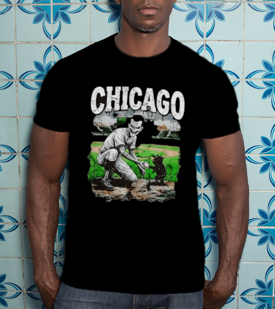 Chicago Undead Baseball Player With Cub On Field T-Shirt