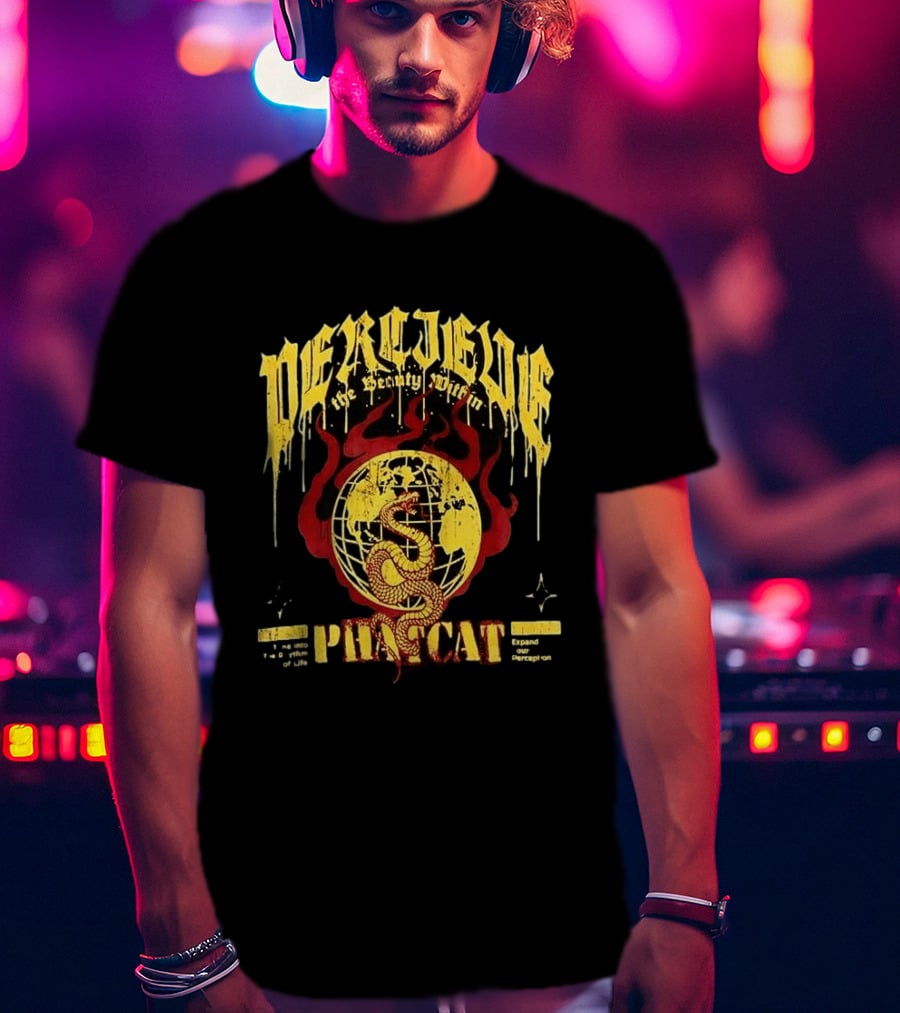 Phatcat Perceive The Reality Within Born To Be Free Snake Sphere Of Deception T-Shirt