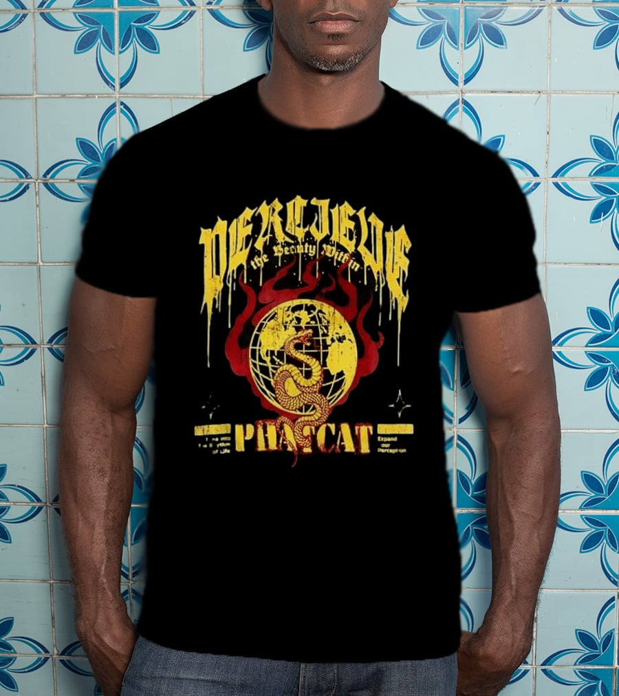 Phatcat Perceive The Reality Within Born To Be Free Snake Sphere Of Deception T-Shirt