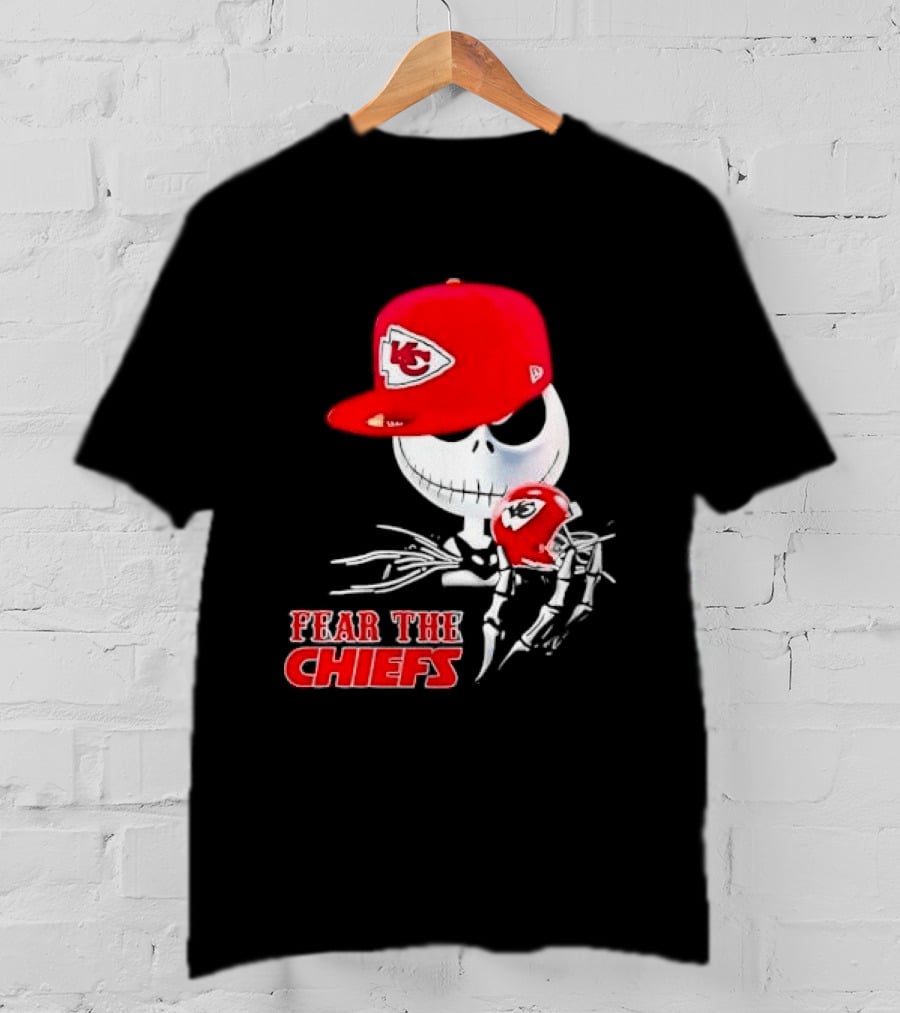Jack Skellington Kansas City Chiefs Helmet Fear The Chiefs T-Shirt